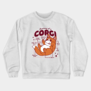 Anatomy of corgi Funny Dog Lovers Memes Quotes Crewneck Sweatshirt